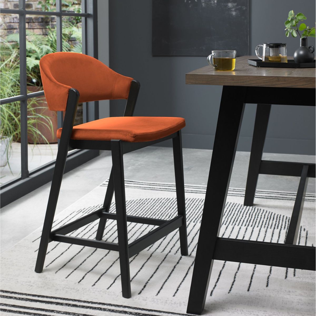 Chambery Weathered Oak Bar Stool Orange - 4