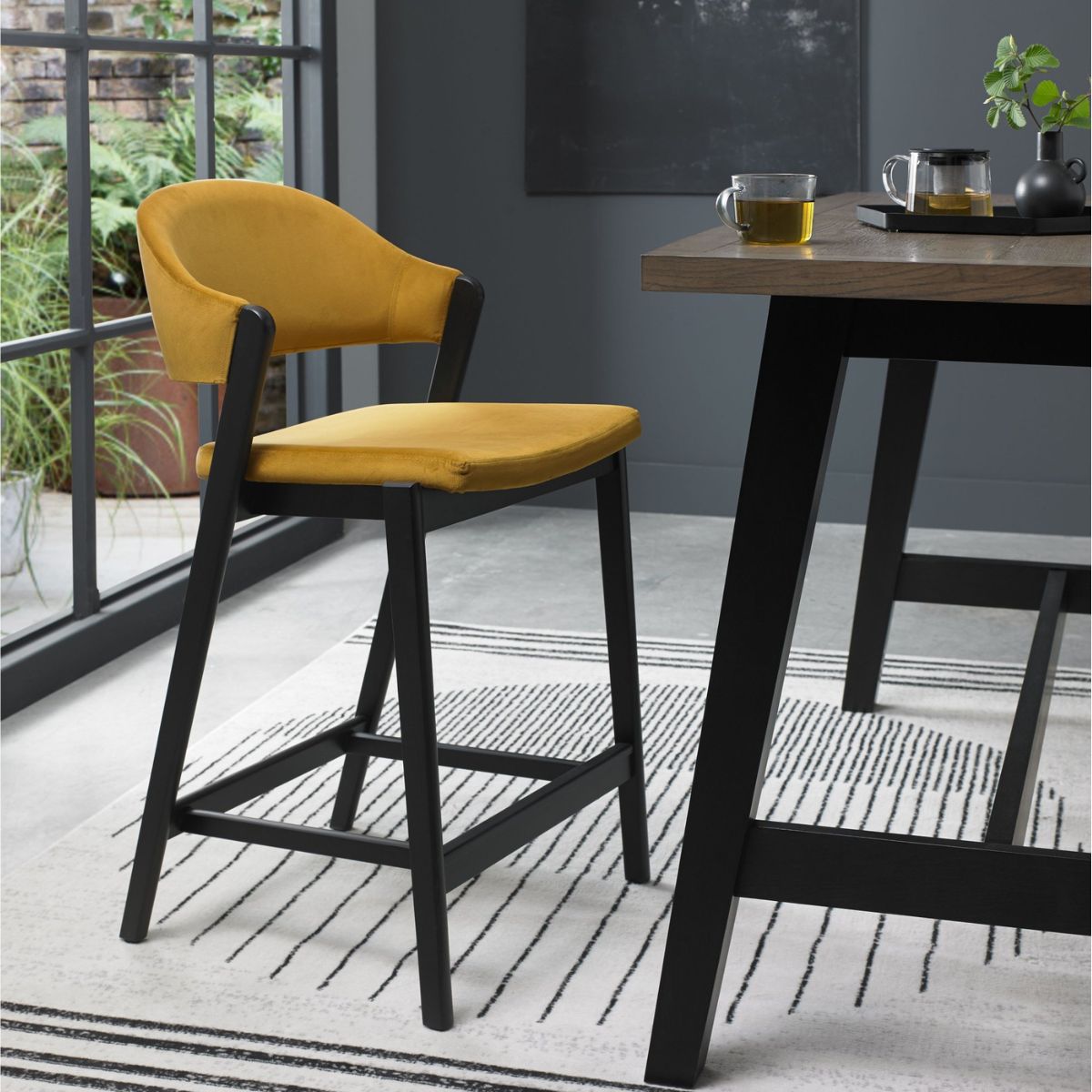 Chambery Weathered Oak Bar Stool Yellow - 4