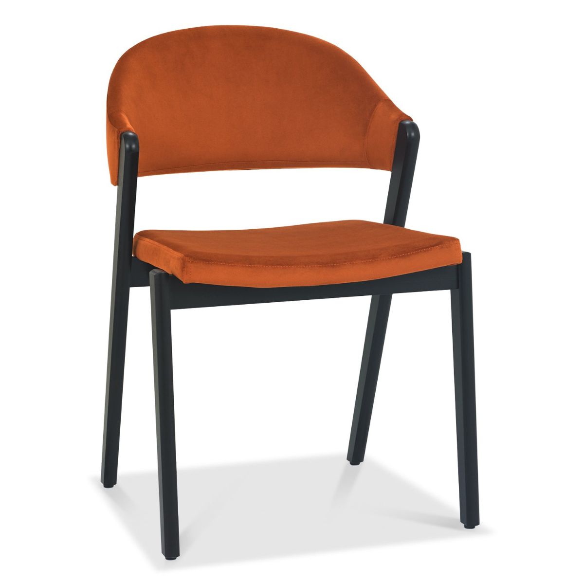 Chambery Weathered Oak Curved Back Dining Chair Orange - 1