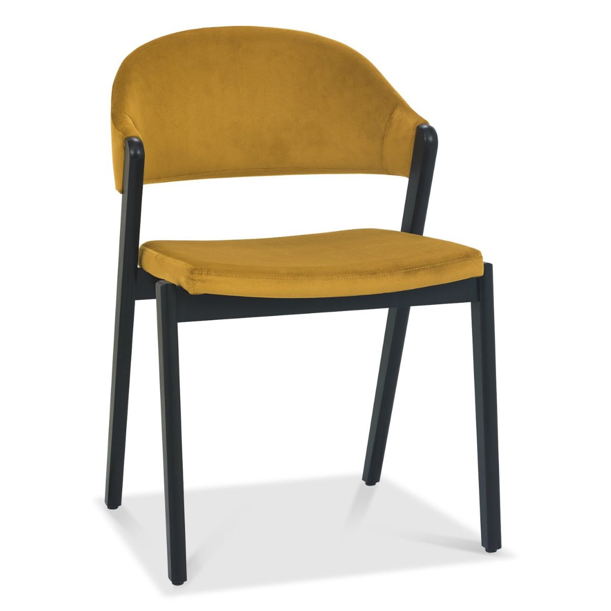 Chambery Weathered Oak Curved Back Dining Chair Yellow - 1