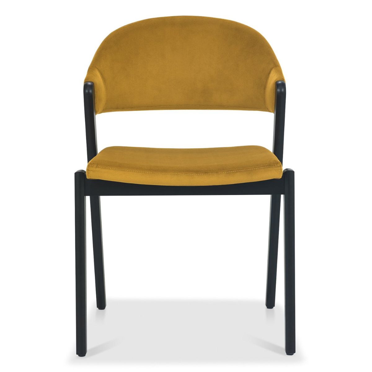 Chambery Weathered Oak Curved Back Dining Chair Yellow - 2