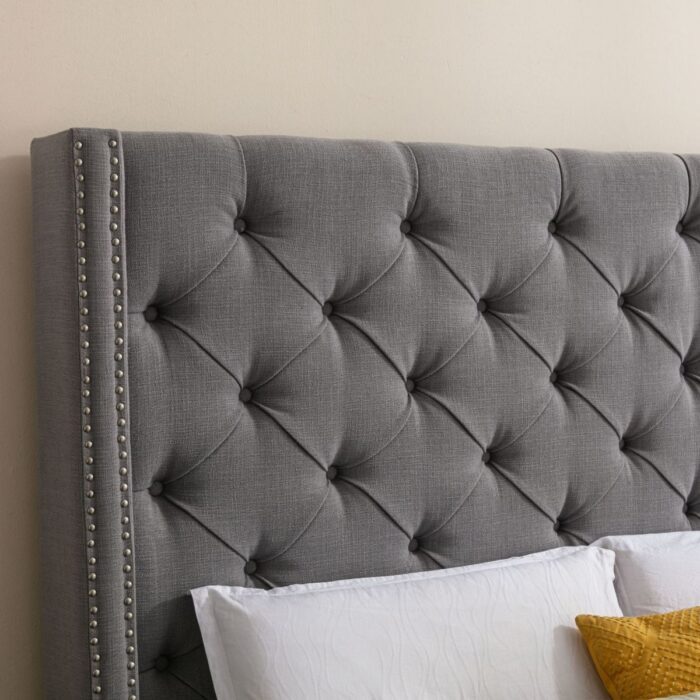 Charles bed grey linen - 3
