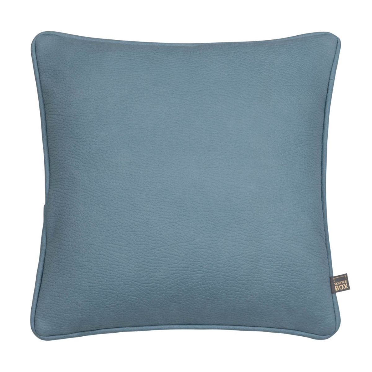 Chloe Vegan Leather Cushion Blue - 1