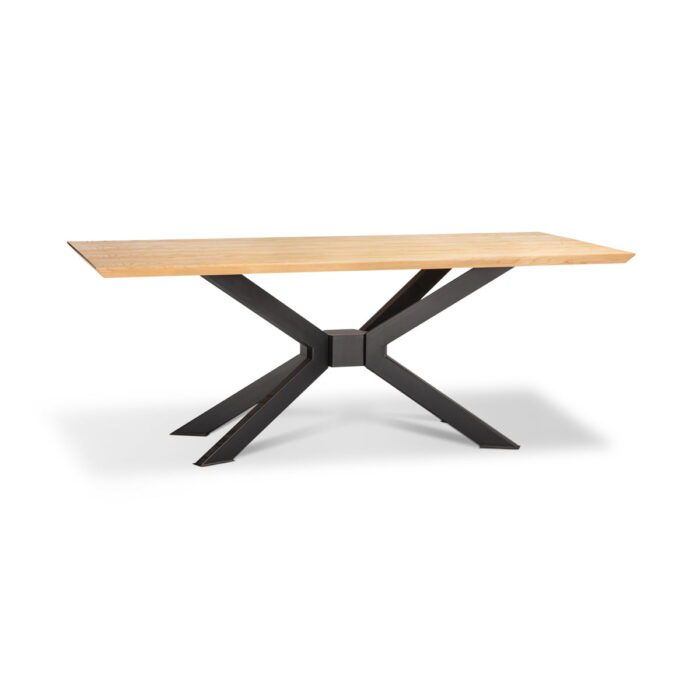 Wood and Metal Extending Dining Table