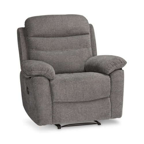 Grey Fabric Recliner Armchair