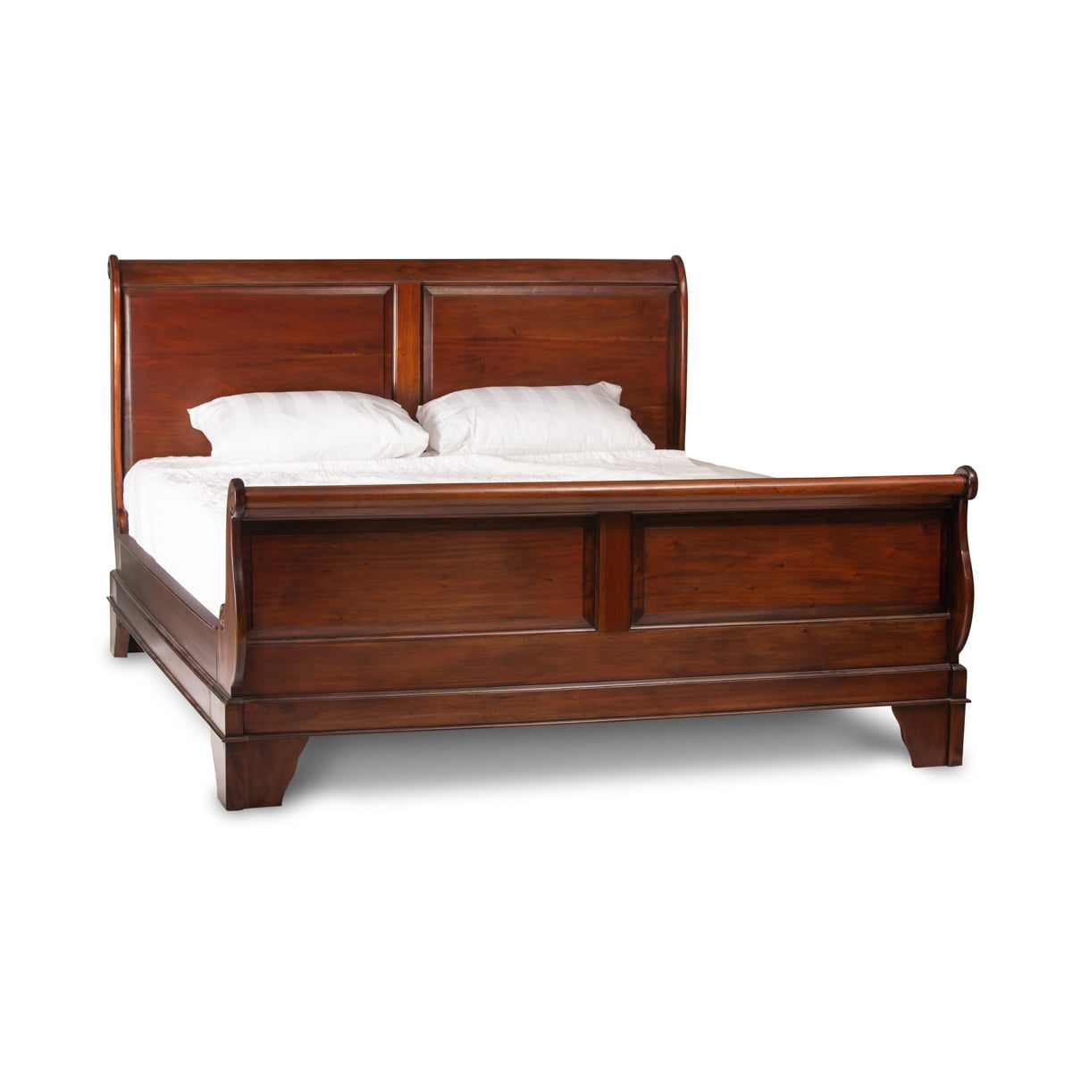 Supreme Mahogany Wood Sleigh Bed, Mahogany Sleigh Bed Frame