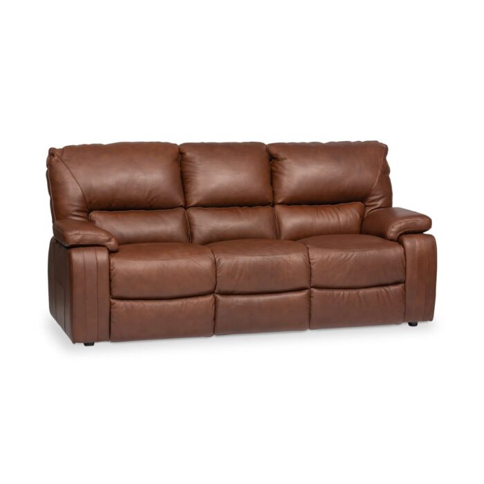 Brown Leather 3 Seater Sofa