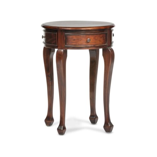 Round End Table with Drawers