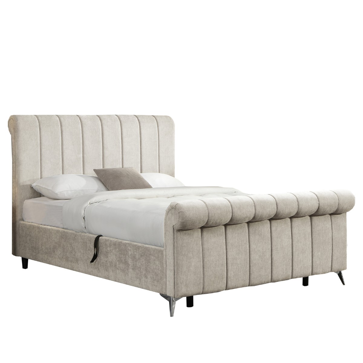 Corona Velvet Ottoman Bed with Chanel Tufting 1