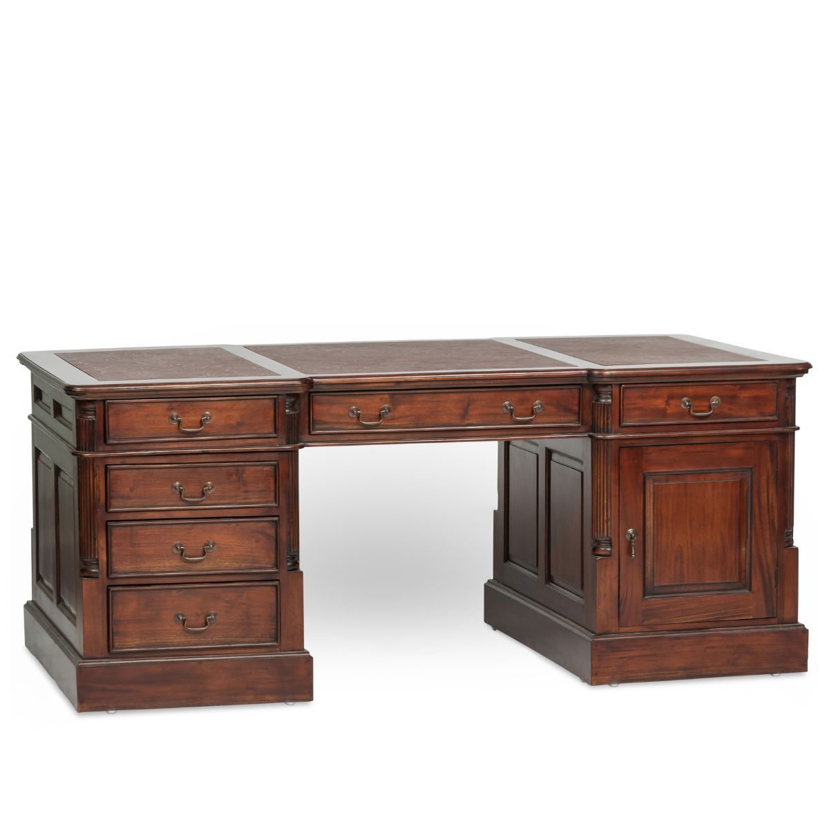 French Partner Desk with Drawers on Both Sides