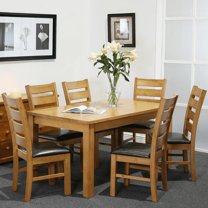 Small light oak store dining table