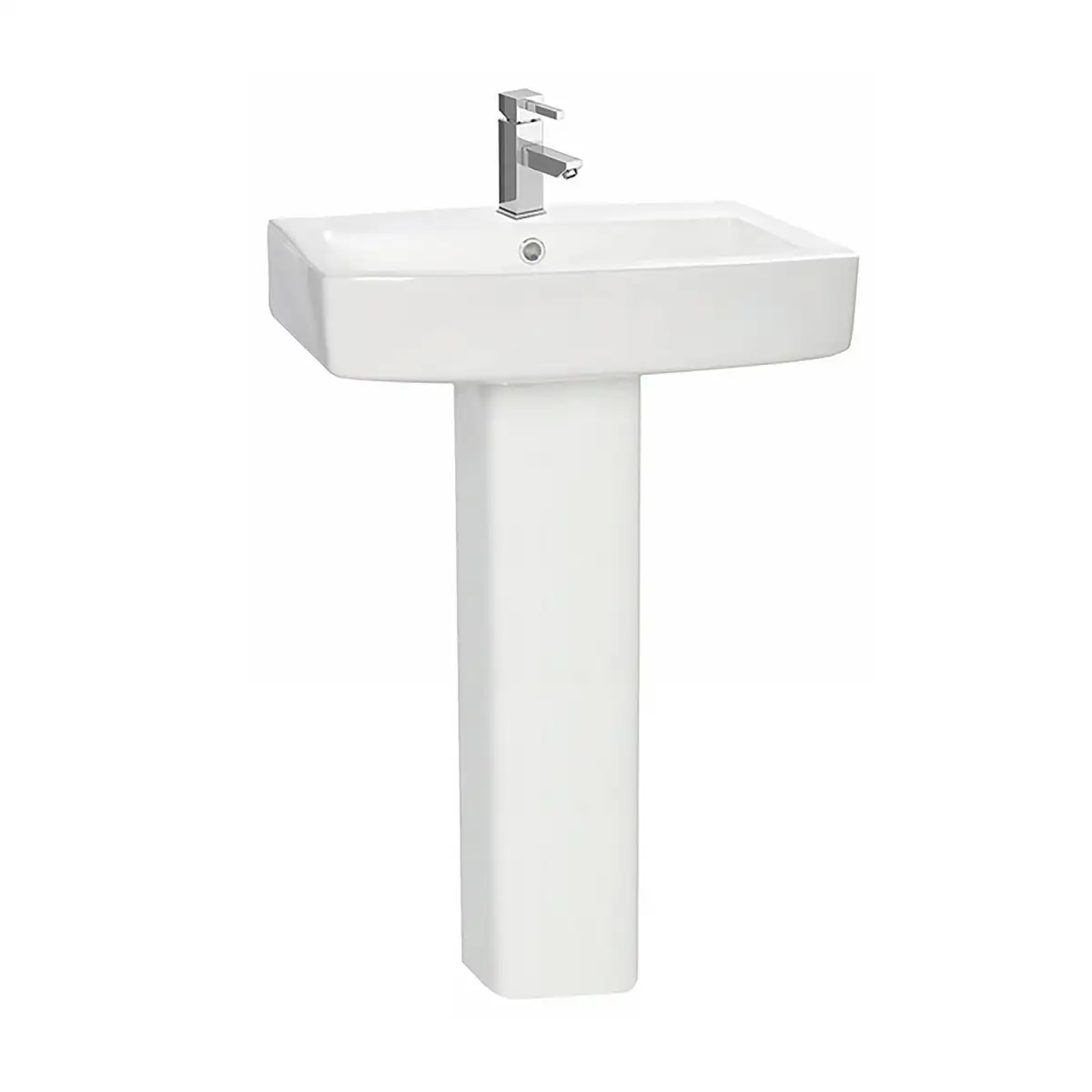 Denza Gloss White Basin & Pedestal - 1