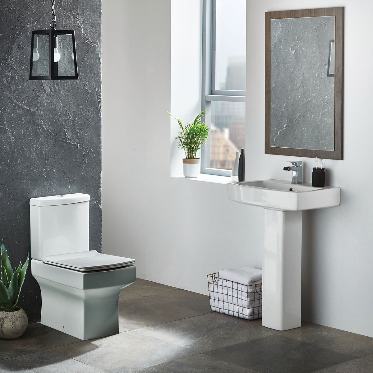 Denza Gloss White Basin & Pedestal - 2