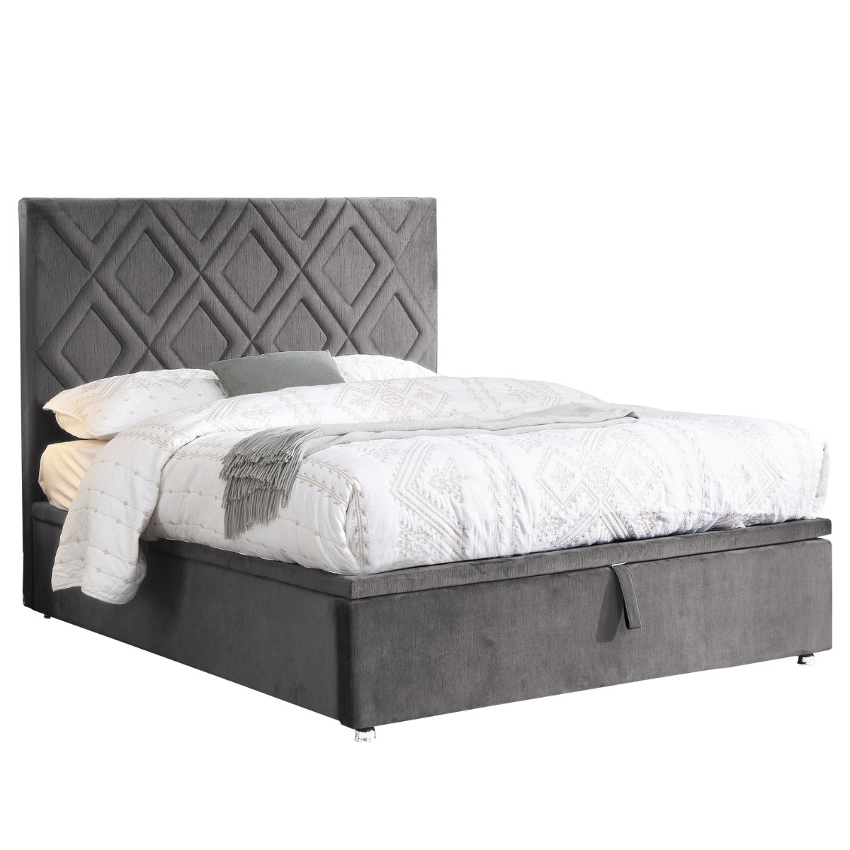 Drake Grey Ottoman Bed