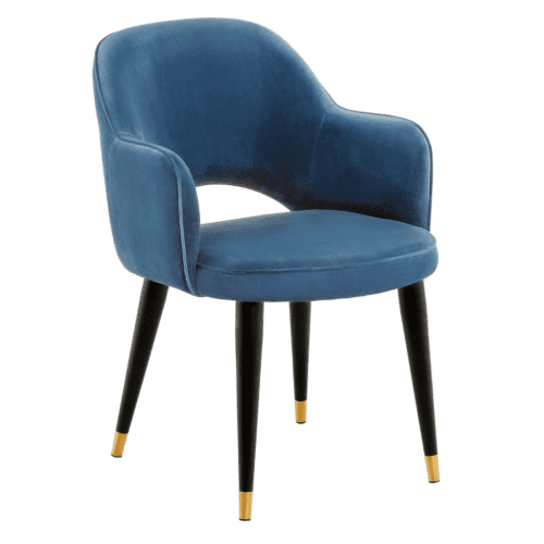 EHM012 - Hadley Blue Velvet Dining Room Chair - 1