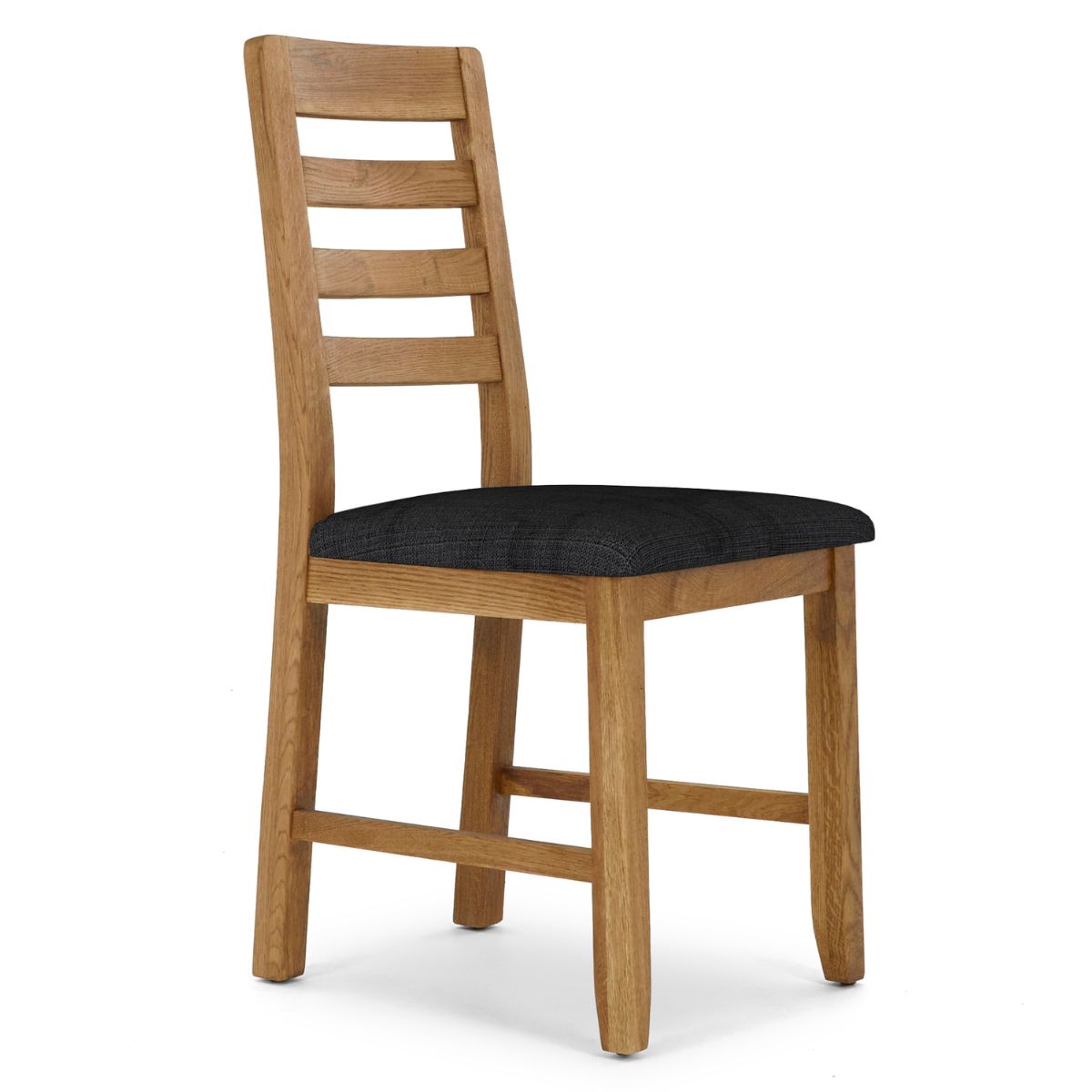 Eileen Slatted Oak Dining Chair Black - 1