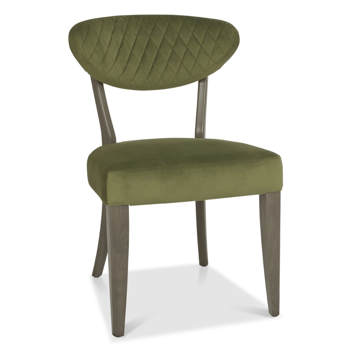 Elliot Fumed Oak Dining Chair Green - 1