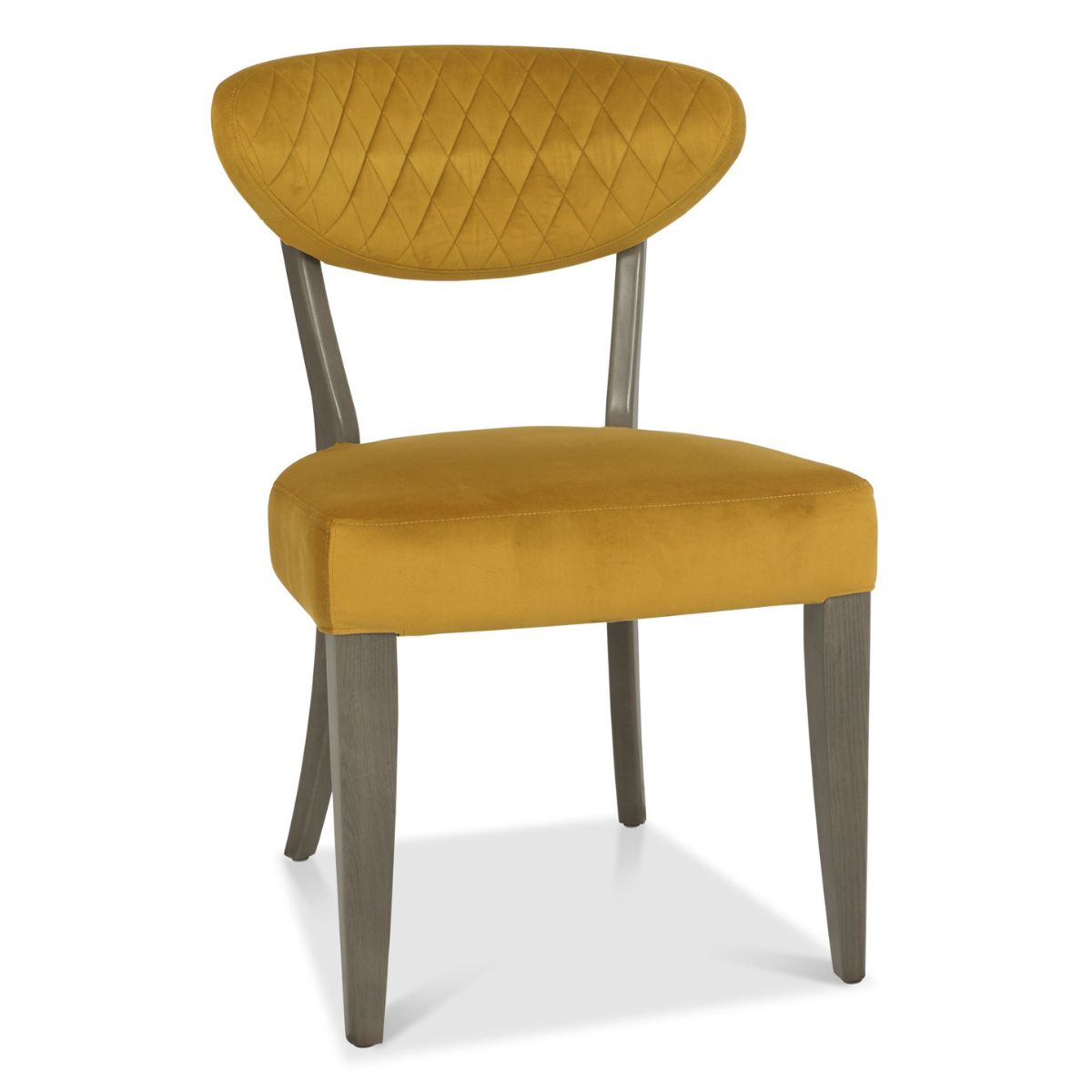 Elliot Fumed Oak Dining Chair Yellow - 1