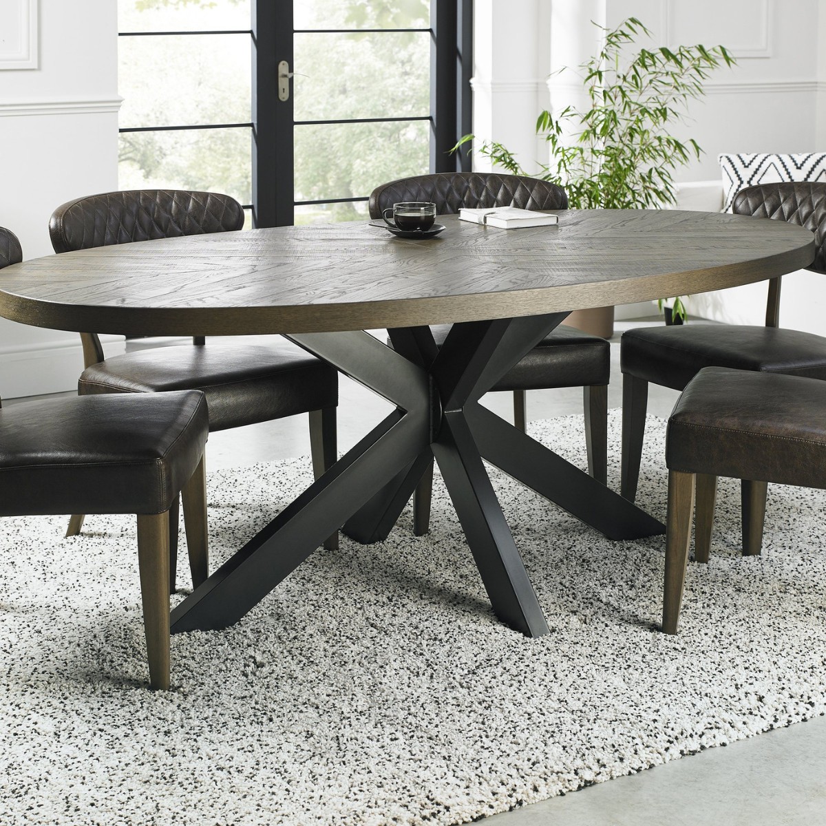 Elliot Fumed Oak Dining Table - 3