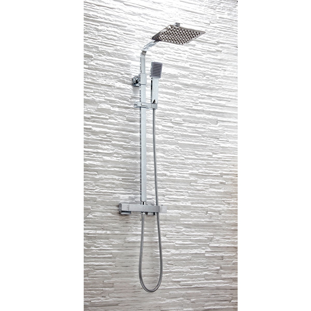 Elliot Square Rigid Riser Shower Chrome - 2