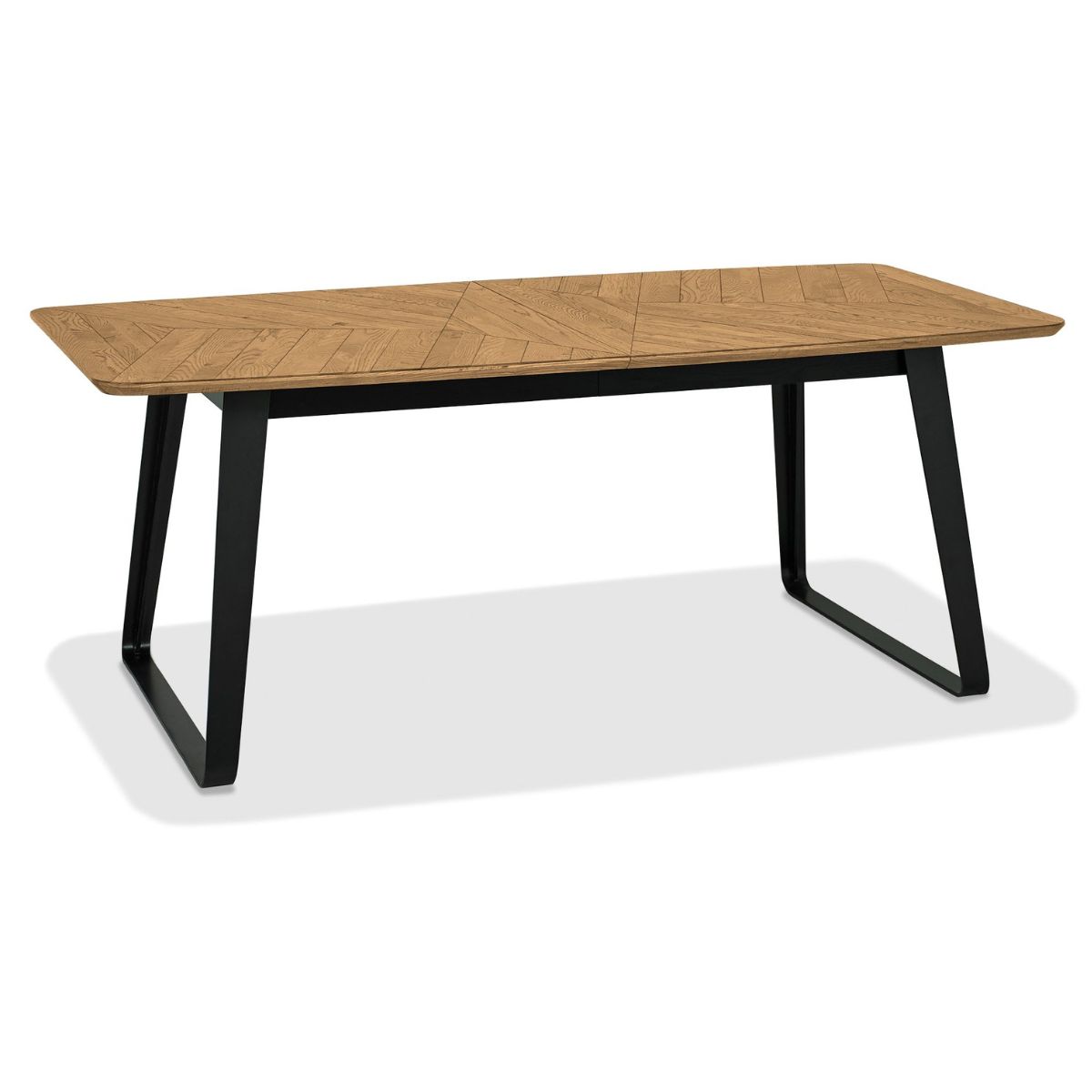 Enfield Oak and Metal Extendable Dining Table