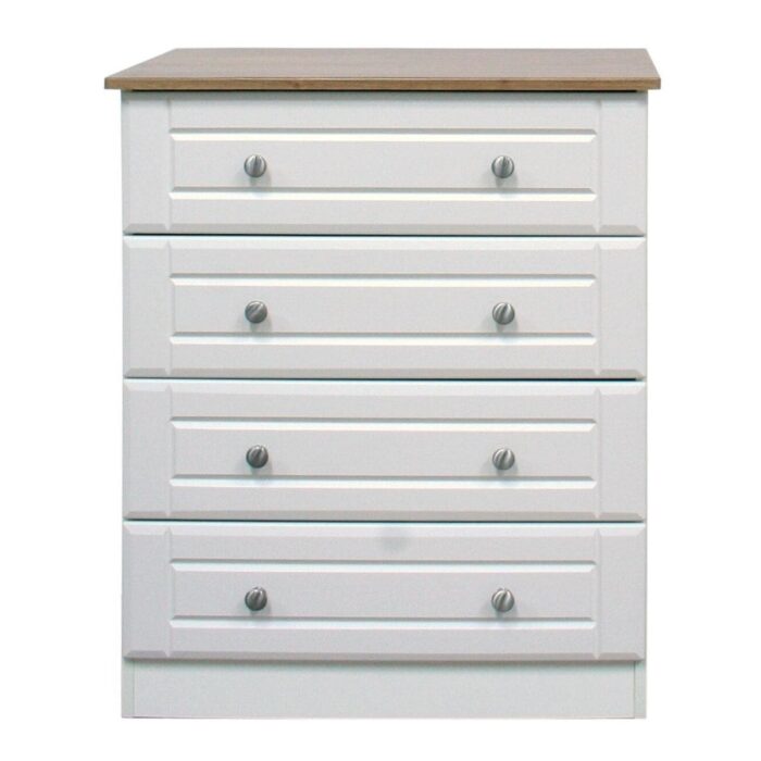 Ivory and Oak Chest of Drawers