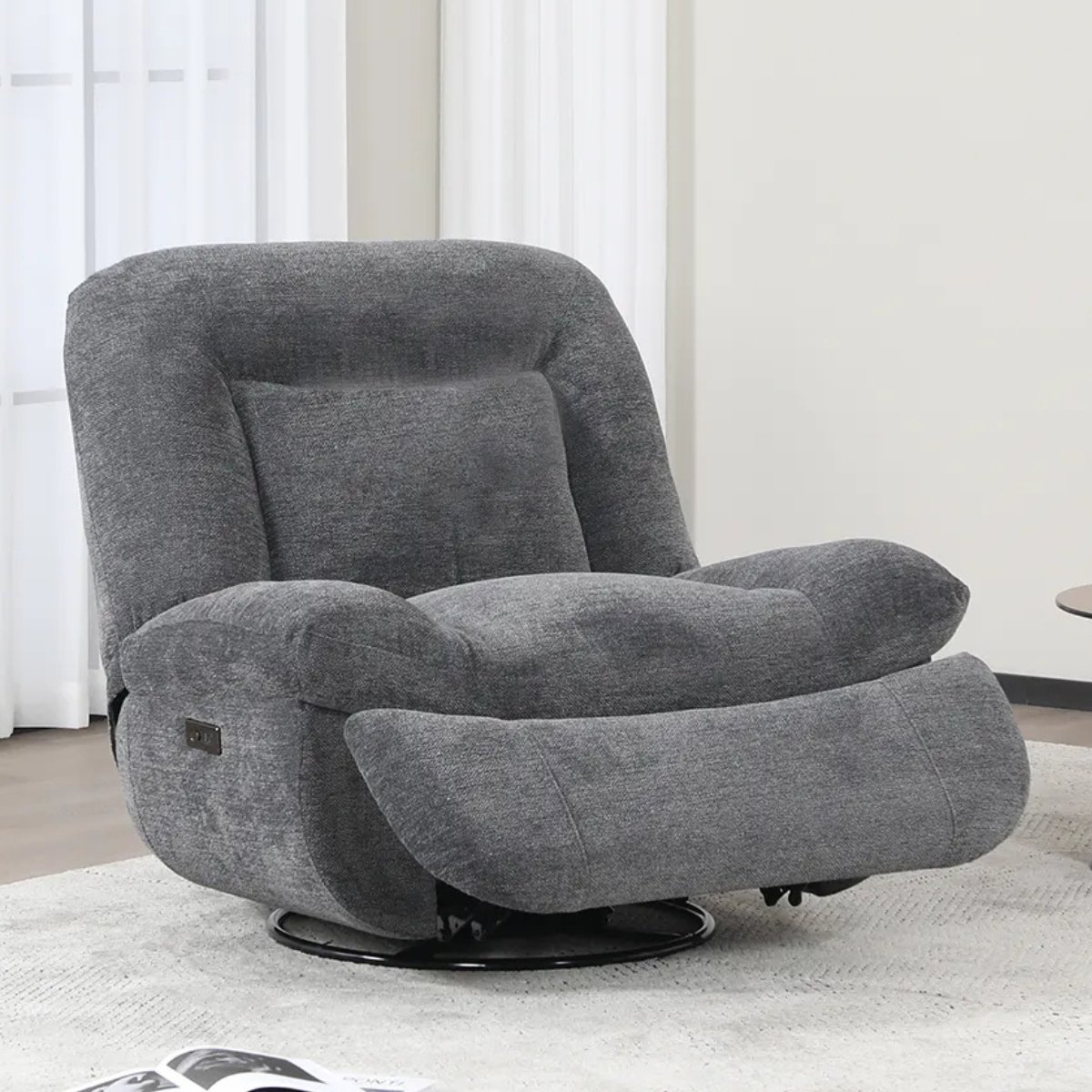 Evans Electric Recliner Chair Dark Grey - 2