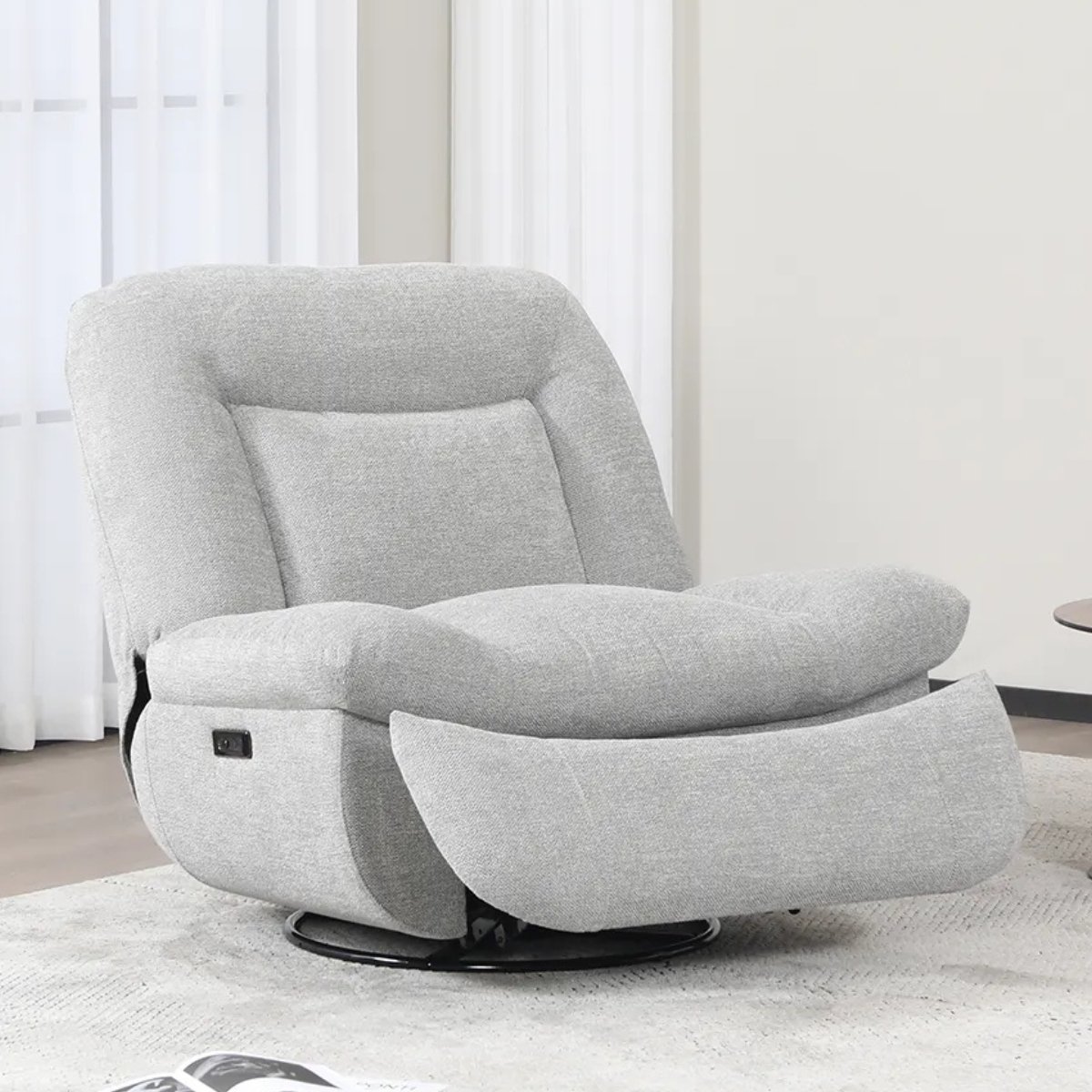 Evans Electric Recliner Chair Light Grey - 2