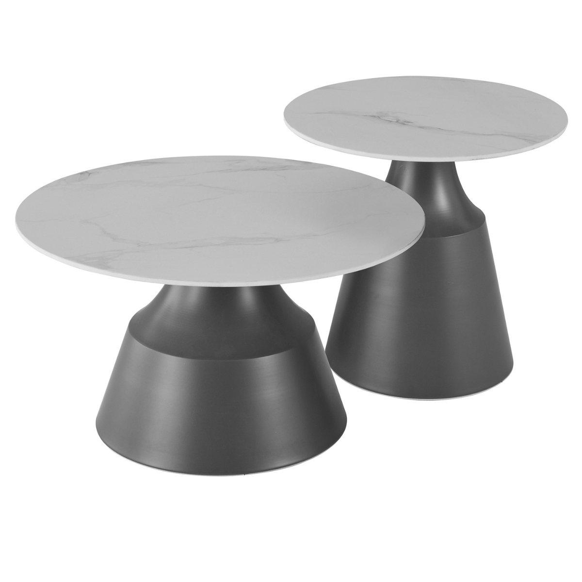 Finch Modern Round Grey Coffee Table Set - 1