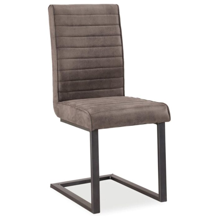 G4649 - Heatherfield Faux Leather and Metal Dining Chair - Grey