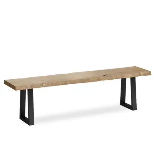 Heatherfield Metal and Oak Industrial Bench