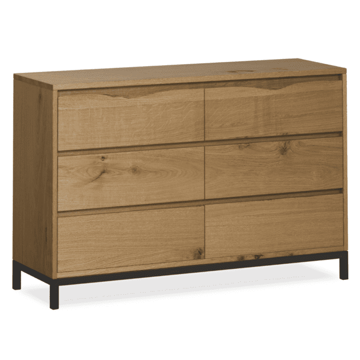 G4943 - Heatherfield Oak and Metal Chest of Drawers