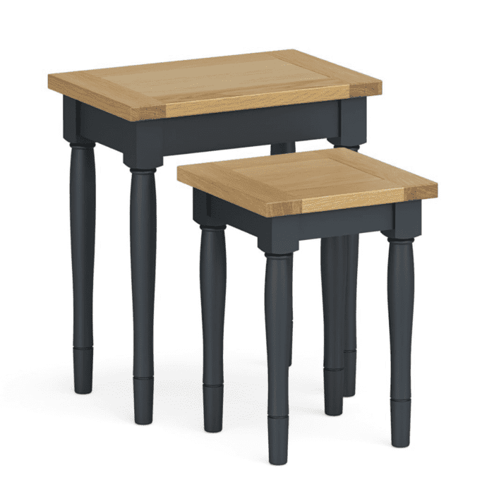 G5269 - Charlie Charcoal Painted Oak Nest of Tables