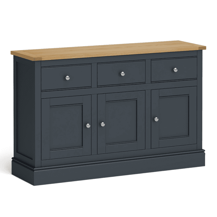 G5275 - Charlie Large Charcoal Grey and Oak Sideboard