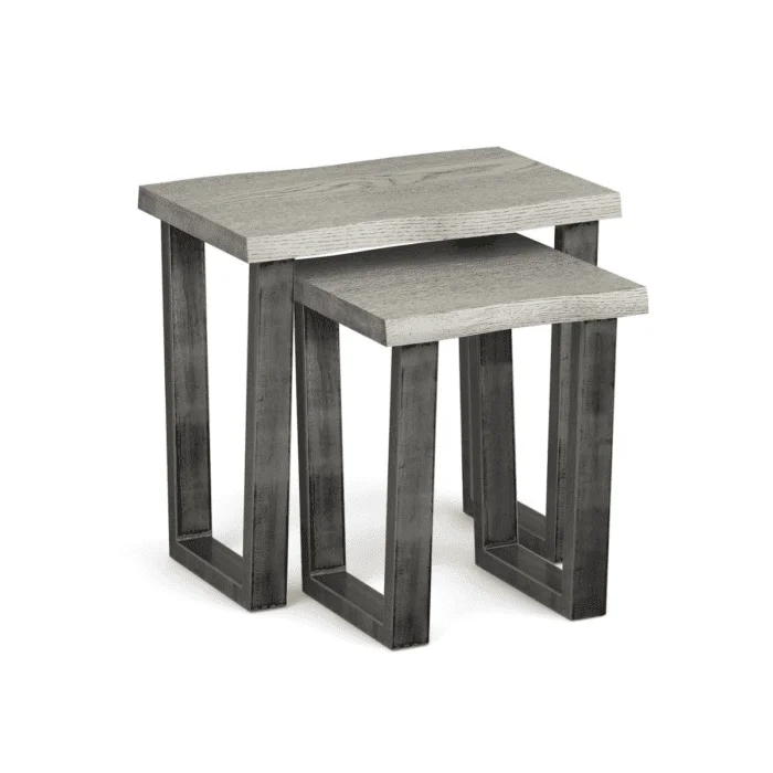 Brody Grey Washed Oak Nest Of Tables Corcoran s