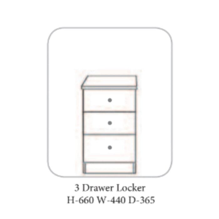 Becky 3 Drawer Bedside Table