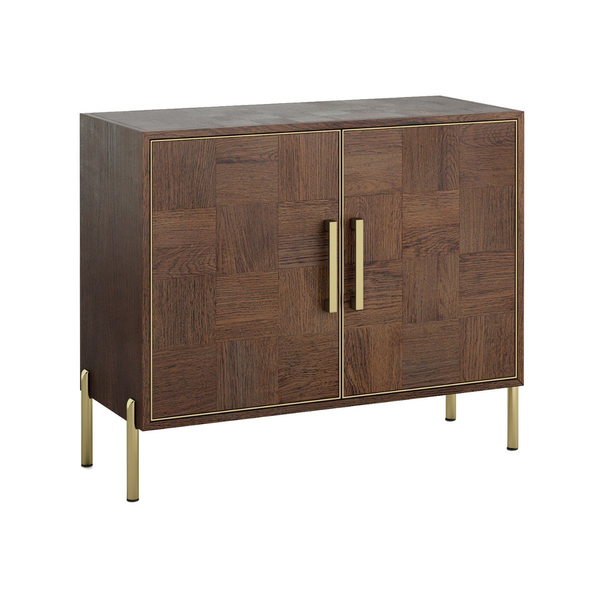 Griffin Dark wood and gold 2 Door Sideboard - 1