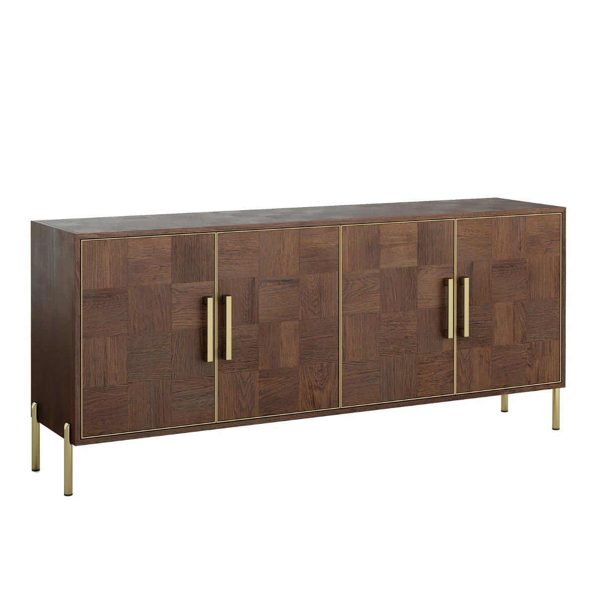 Griffin 4 Door dark wood and gold Sideboard - 1