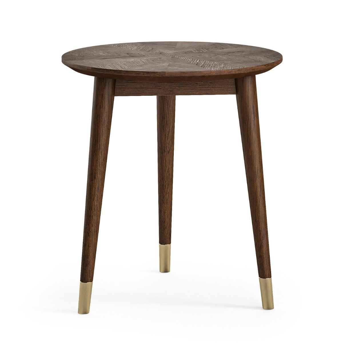 Griffin dark wood and gold Round Side Table - 1