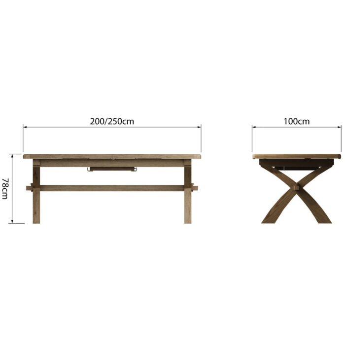 HO-20BET - Halifax Oak Large Extendable Dining Table 2-2.5 M - 11