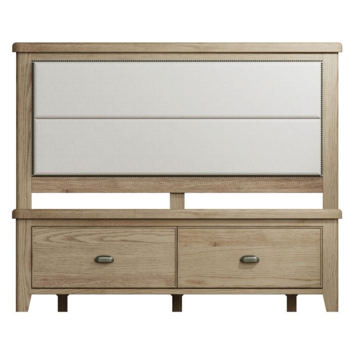 HO-60DFB-UKHO-60FHB-UK - 6ft Oak Bed with Drawers and Fabric Headboard - 5