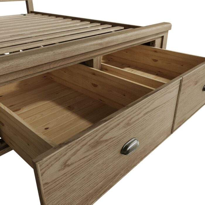 HO-60DFB-UKHO-60FHB-UK - 6ft Oak Bed with Drawers and Fabric Headboard - 8