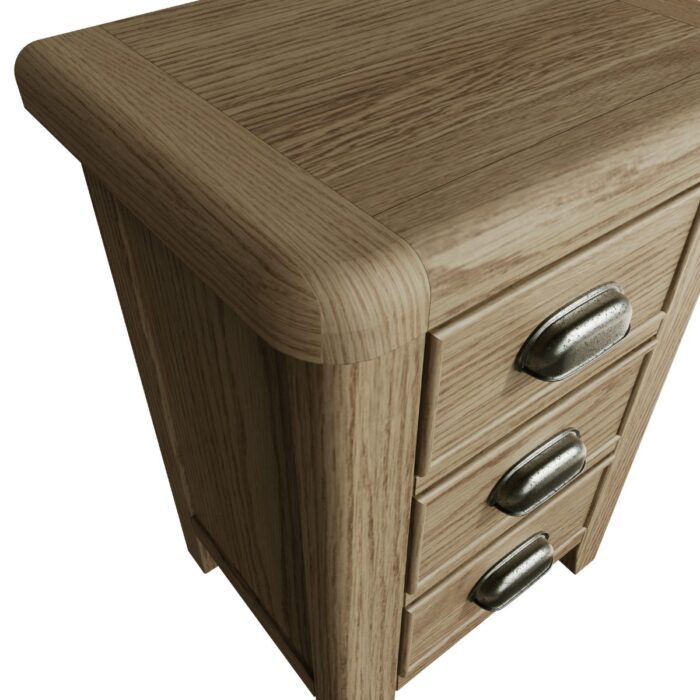 HO-LBSC - Halifax Large 3 Drawer Oak Bedside Cabinet - 5