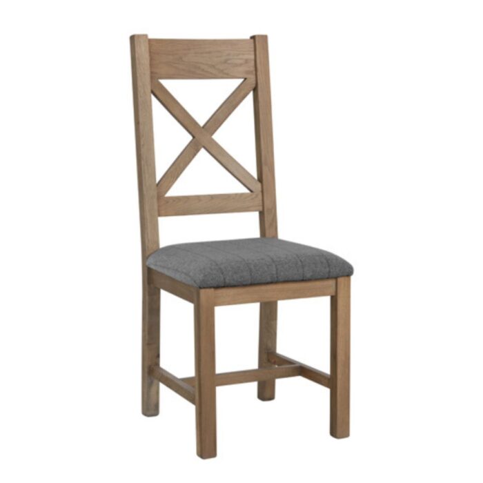 Halifax Smoked Oak Grey Check Dining Chair