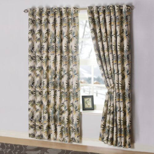 Highgrove Prussian Ready-Made Floral Eyelet Curtains