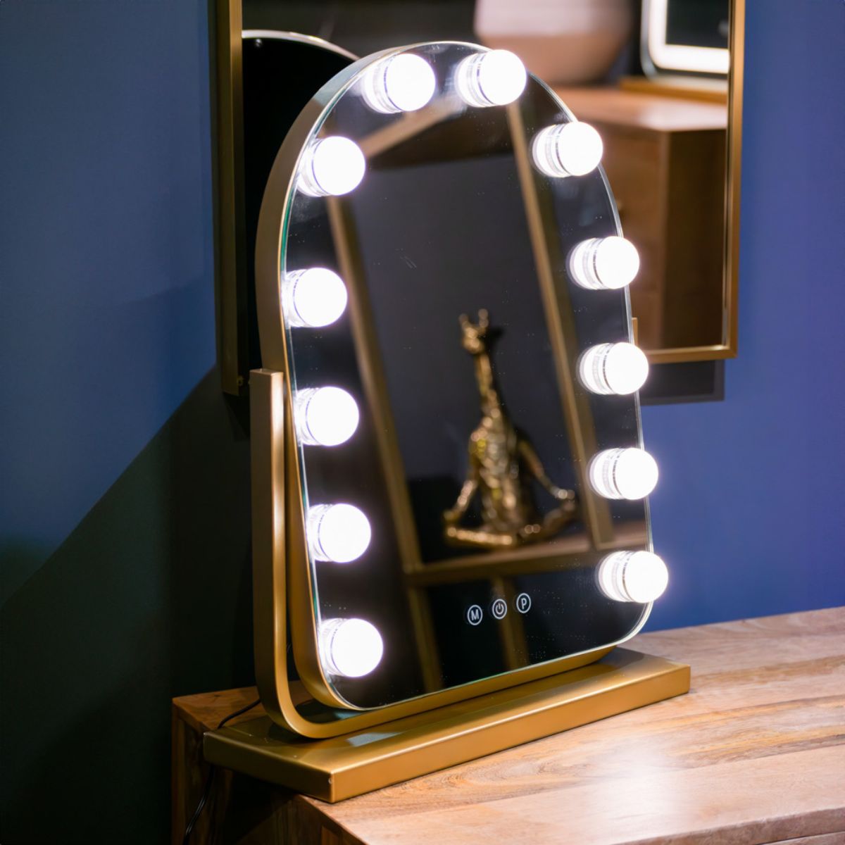 Hollywood Gold Bulb Arch Vanity Mirror - 2