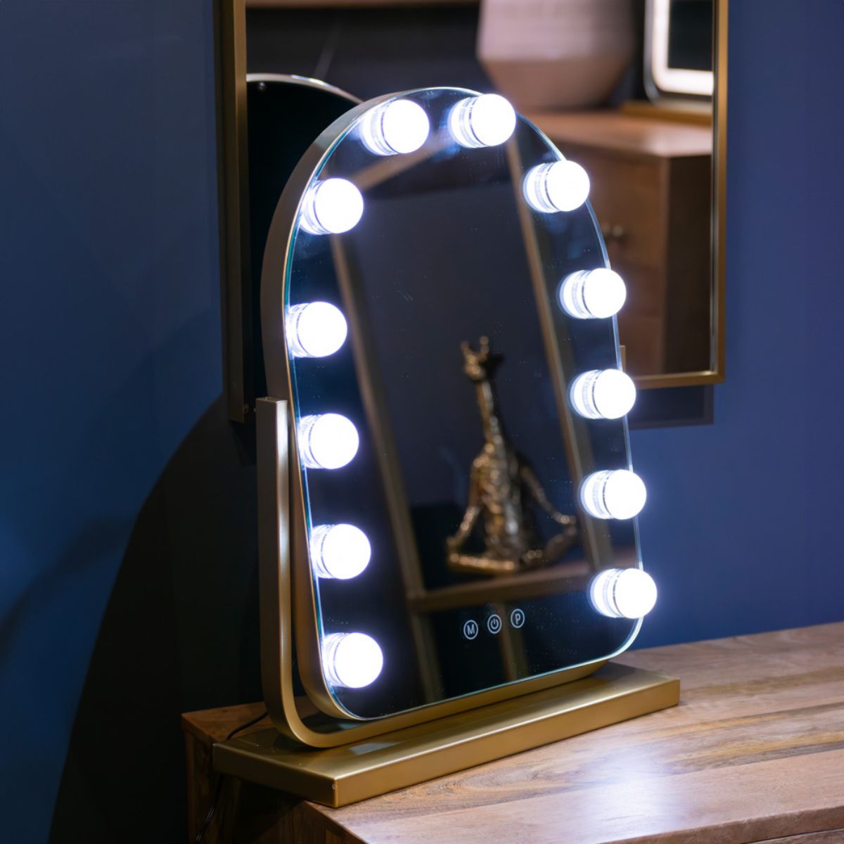 Hollywood Gold Bulb Arch Vanity Mirror - 3