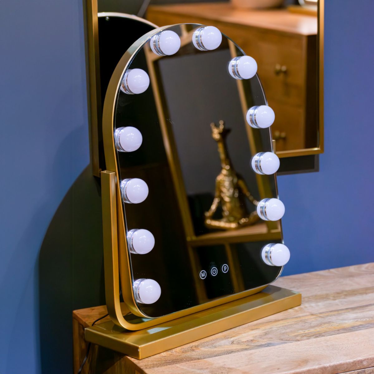 Hollywood Gold Bulb Arch Vanity Mirror - 4