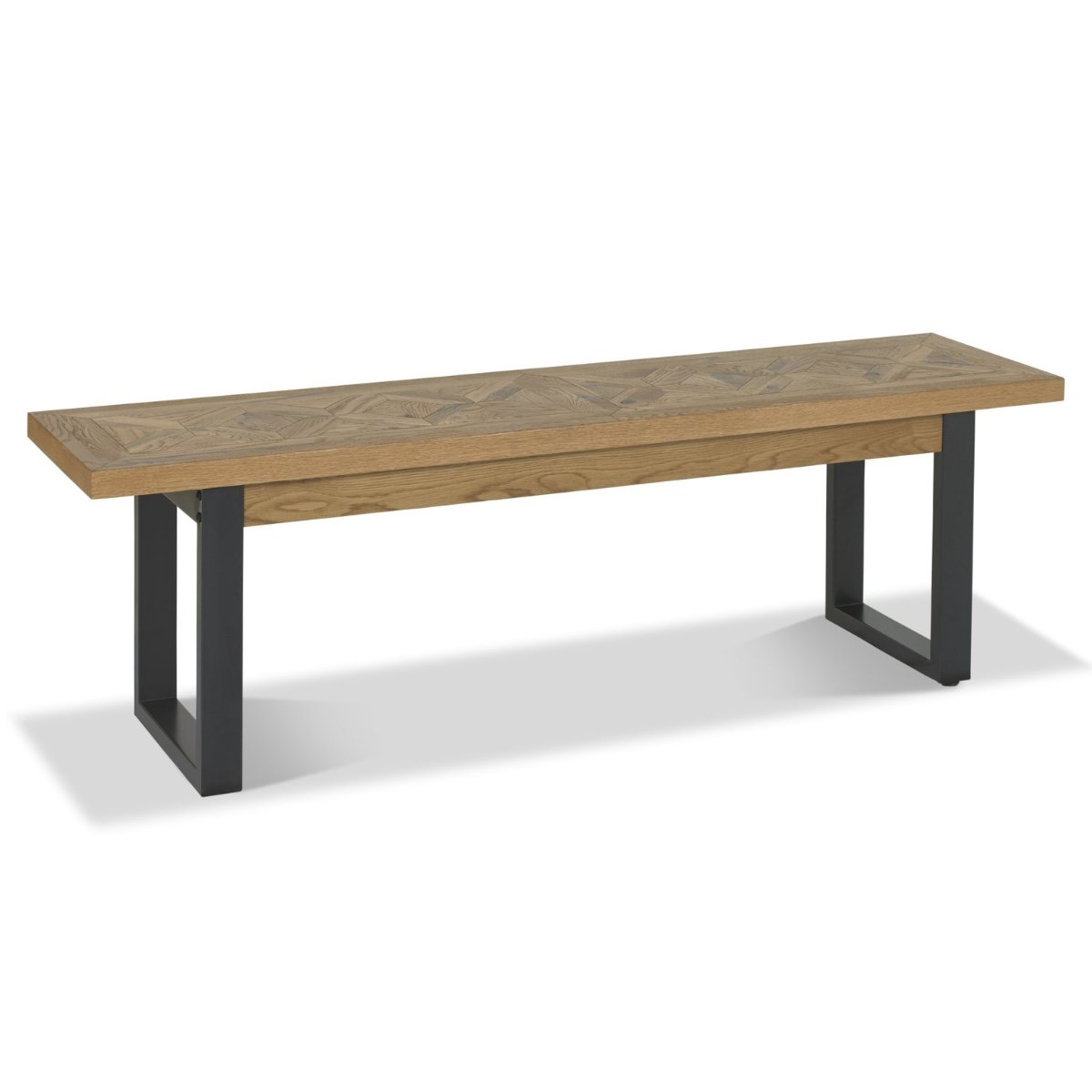 Inishmore Oak and metal Dining Bench - 1