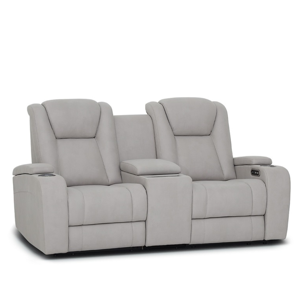 Jamal light grey 2 Seater Electric Recliner Sofa - 1